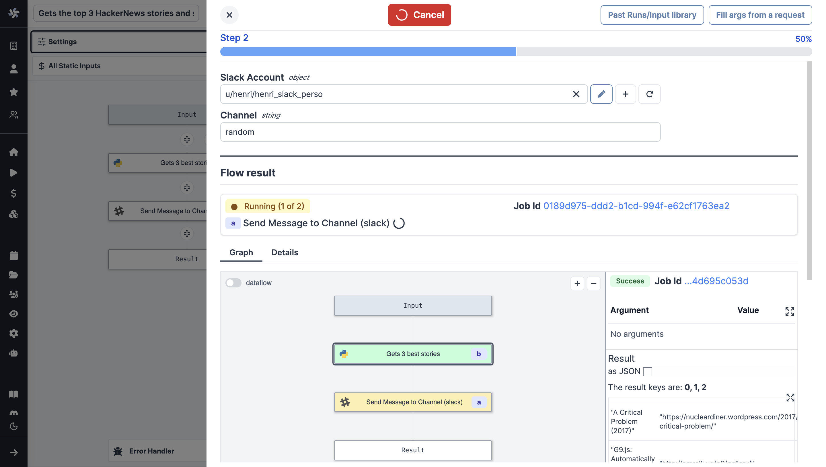Flow status Flow status