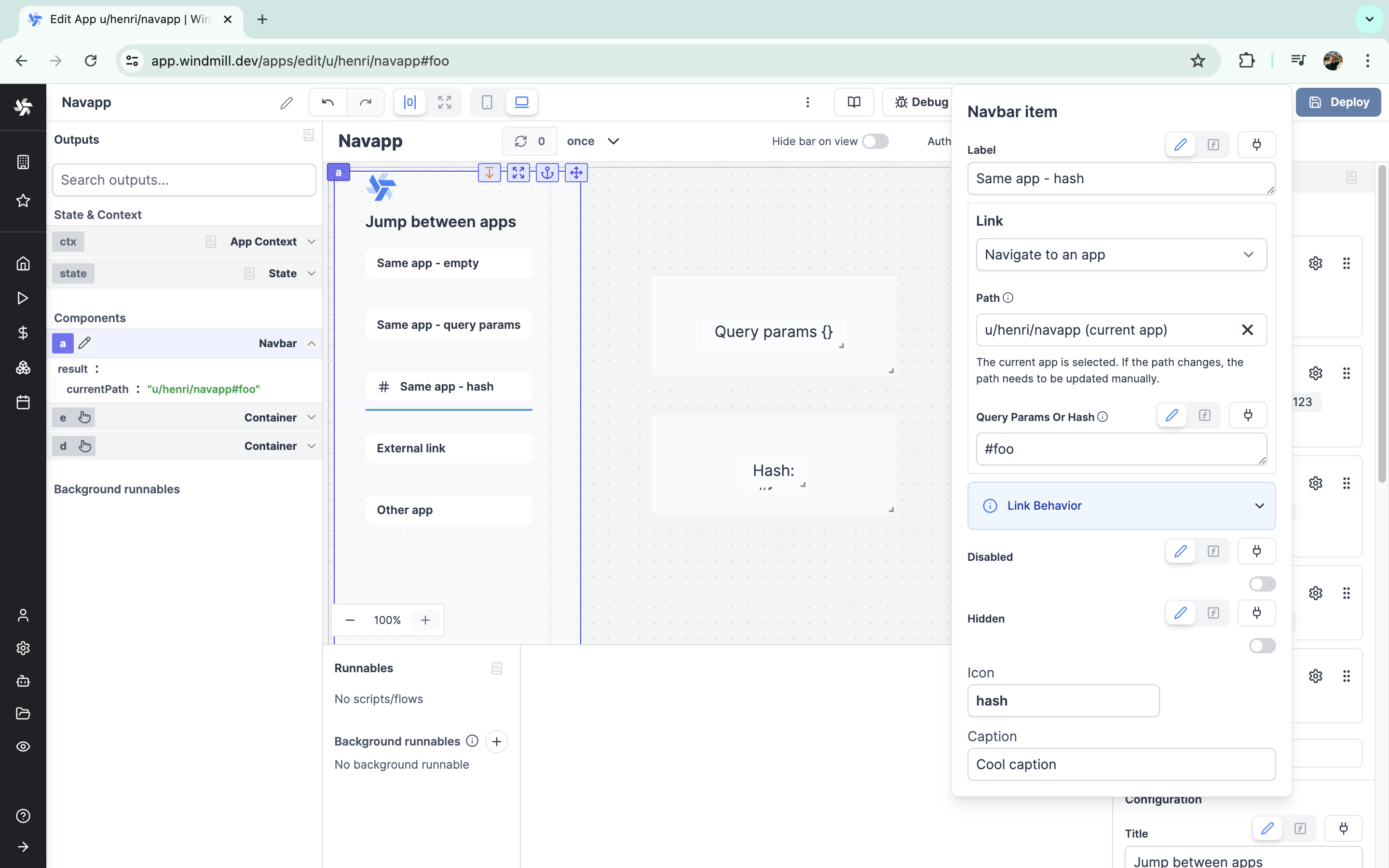 Navbar Items Config Navbar Items Config
