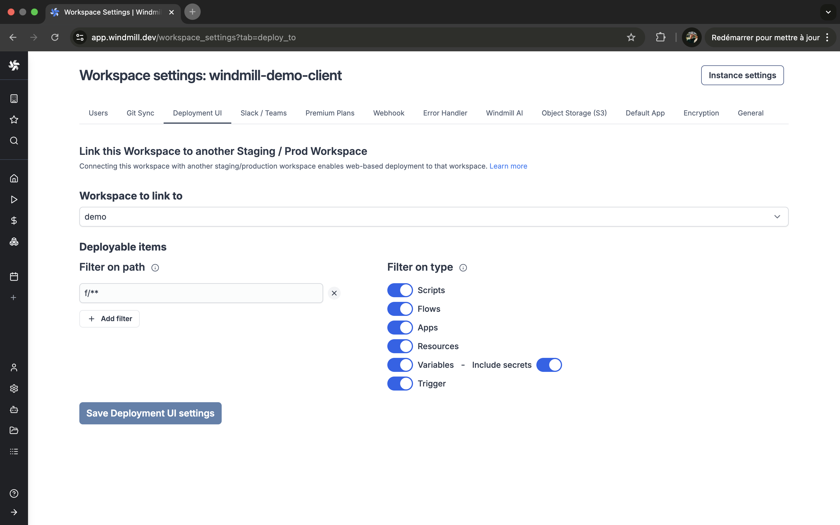 Link to a workspace Link to a workspace
